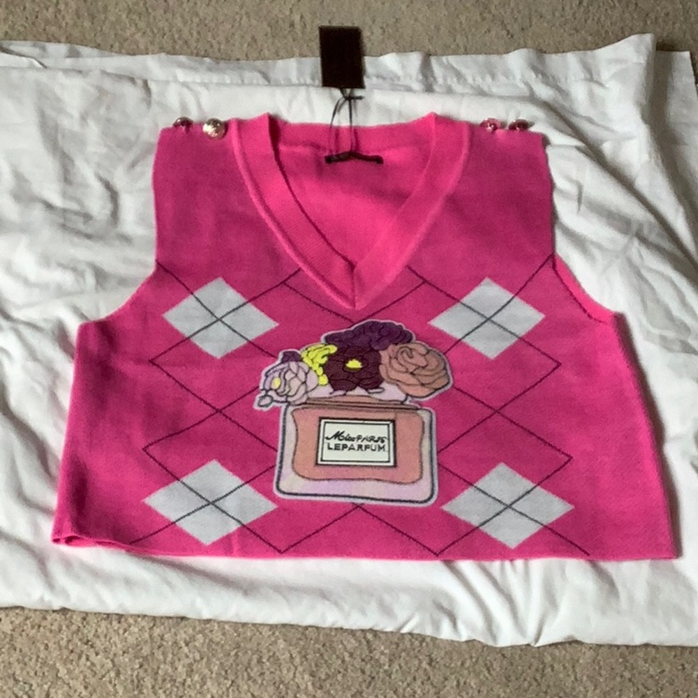 Pink Vest with Sparkly Applique (NEW)